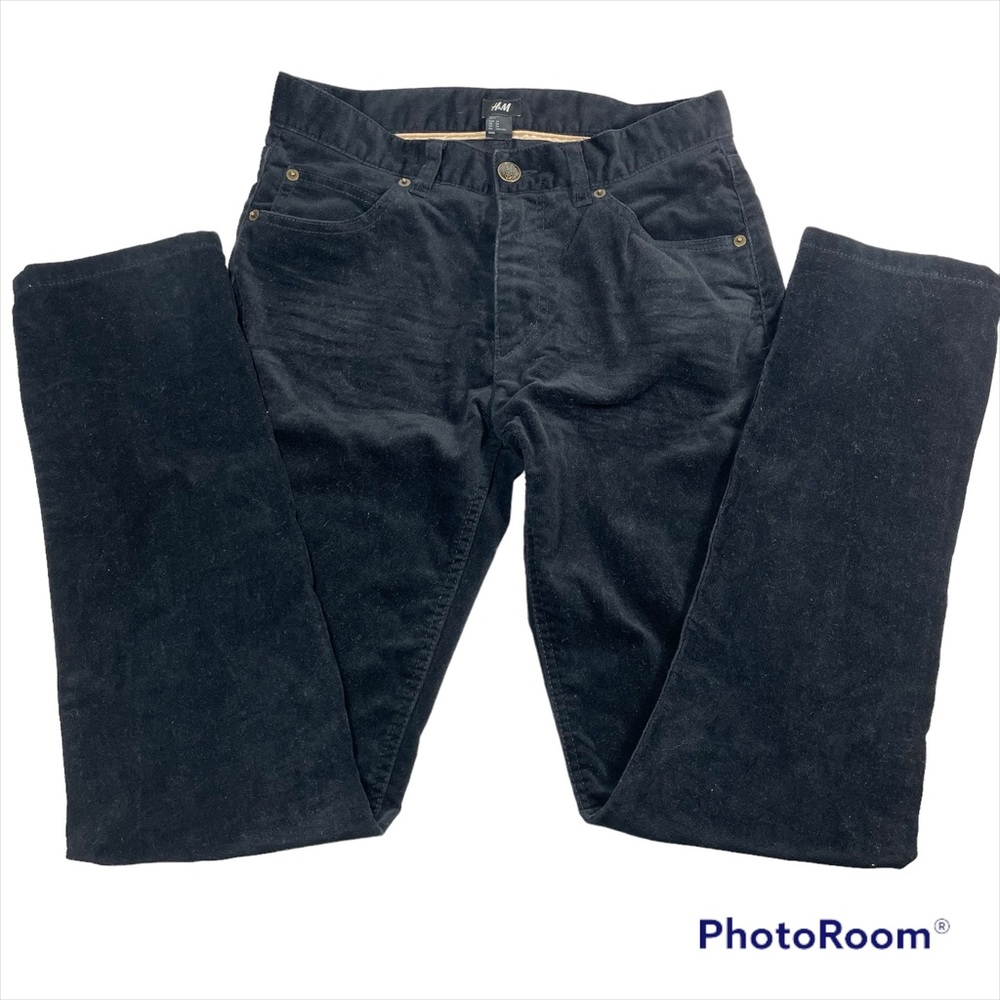 H&M black velvet 5 pockets jeans size 29